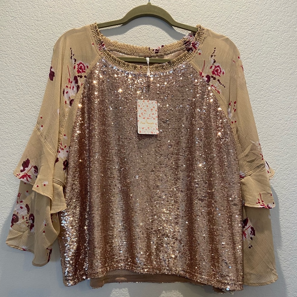 Sequin and chiffon Free People NWT
